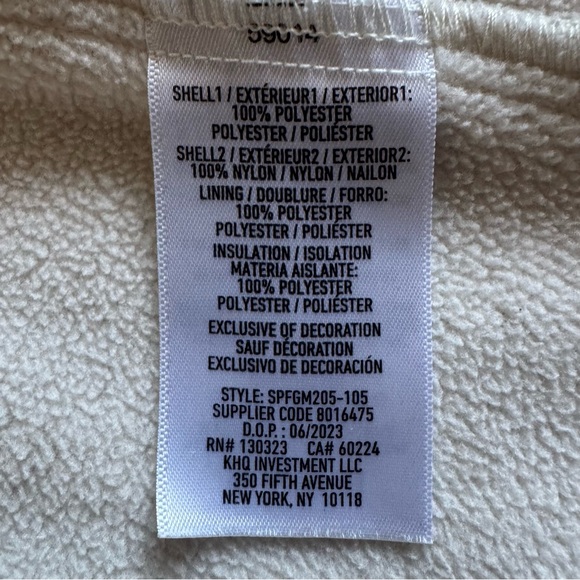 Spyder Insulated Fleece Lined Zip Jacket Outdoor Winter Layer Oatmeal Cream M - Picture 9 of 10